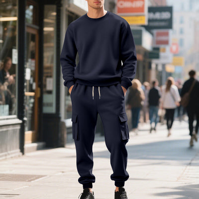 Conjunto Deportivo Hombre Sudadera y Pantalón Oversize Cuello Redondo - Image 11