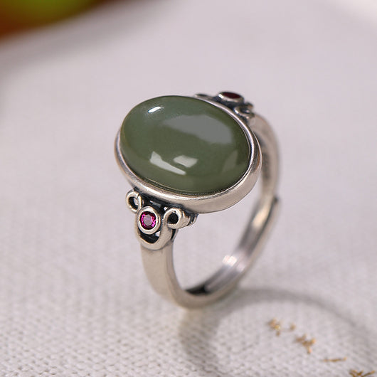 Anillo de Plata Esterlina con Zafiro Hetian para Mujer - Image 10