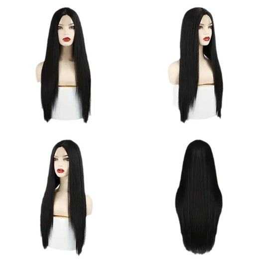 Peluca Larga Negra Lisa Completa - Estilo Diario Natural - Image 11