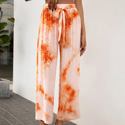 Pantalones Holgados con Estampado Tie Dye y Cinturón - Image 5