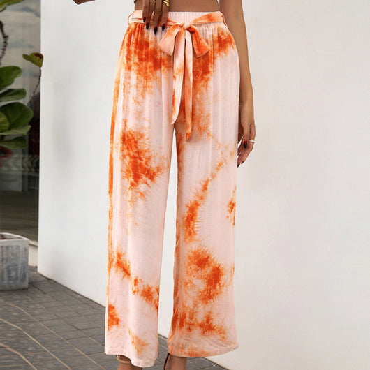 Pantalones Holgados con Estampado Tie Dye y Cinturón - Image 5