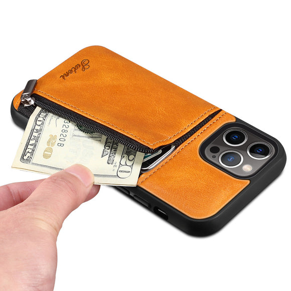 Funda Protectora para Celular con Compartimento de Tarjetas y Cierre