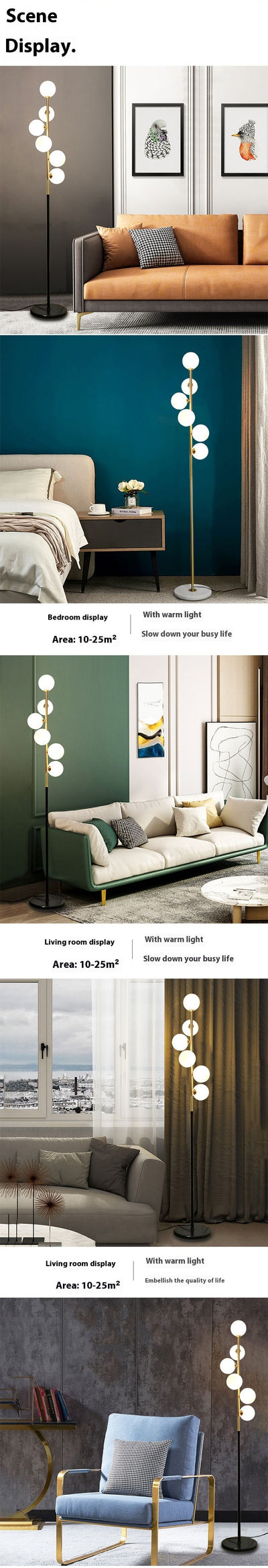 Lámpara de Piso Nórdica para Sala de Estar, Dormitorio y Estudio - Image 12
