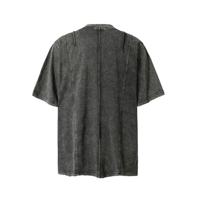 Playera Retro de Trabajo con Bolsillos Decorativos y Efecto Desgastado - Image 25