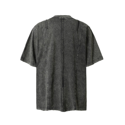 Playera Retro de Trabajo con Bolsillos Decorativos y Efecto Desgastado - Image 25