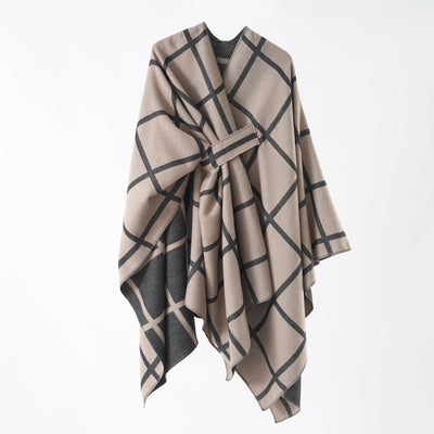 Bufanda Cuadros Oversize de Cachemira para Mujer - Image 14