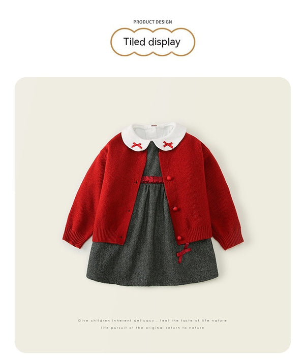 Cardigan Tejido Infantil de Manga Larga - Conjunto Versátil para Niños