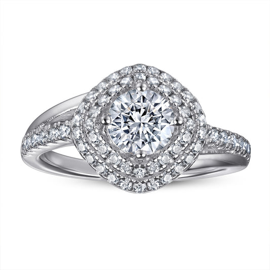 Anillo de Diamante Simulado Estilo Europeo Americano Elegante