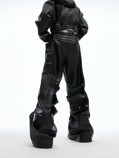 Pantalones Baggy Rectos con Diseño Metálico para Hombre - Image 7