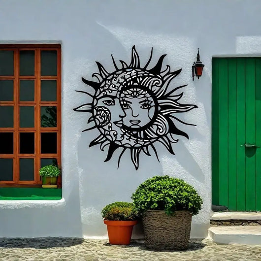 Adorno Metálico Sol y Luna con Diseño Geométrico - Image 6