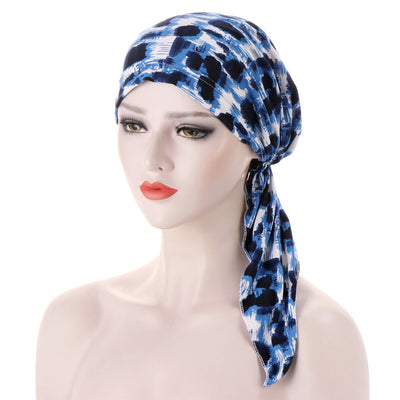 Turbante con Cola Curva y Flores - Gorro Tipo Pullover - Image 10