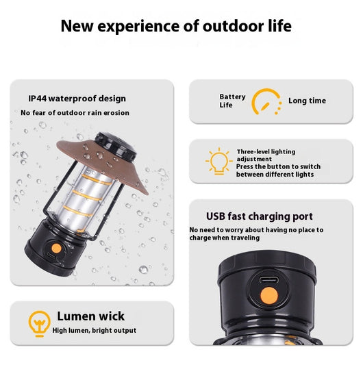 Lámpara LED Portátil para Camping - Linterna Recargable para Tienda de Campaña - Image 8