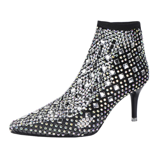 Botas Stiletto con Punta Afilada y Detalles de Cristales - Image 4