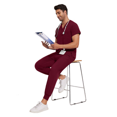 Conjunto de Uniformes Médicos para Hombre con Tela Elástica y Secado Rápido - Image 26