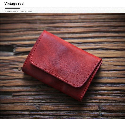 Billetera Corta de Cuero Vacuno Estilo Retro para Hombre - Image 26