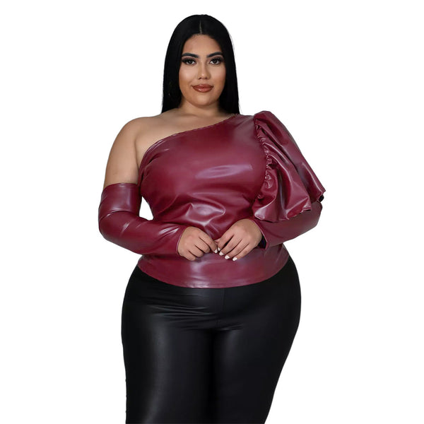 Bolso de Cuero Mate Elástico con Asa de Madera y Diseño Oblicuo