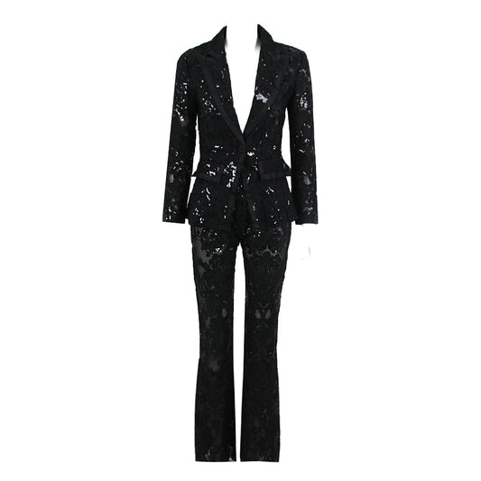 Conjunto de Pantalones Ajustados con Detalles Calados - Image 2