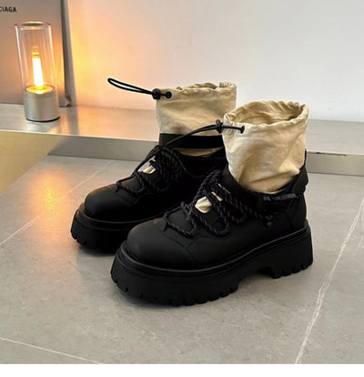 Bota de Trabajo Plataforma Retro para Mujer - Estilo Hiking - Image 8