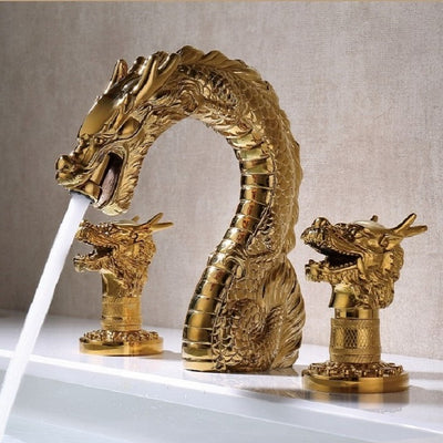 Llave Decorativa Dragón Doble en Cobre Retro