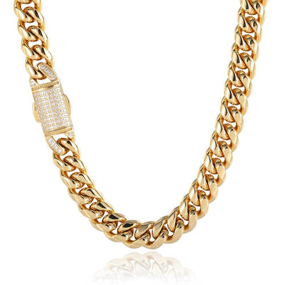 Collar y Pulsera Hip Hop Acero Inoxidable con Cierre de Resorte 12mm - Image 10