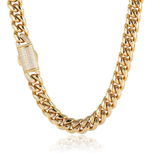Collar y Pulsera Hip Hop Acero Inoxidable con Cierre de Resorte 12mm - Image 10