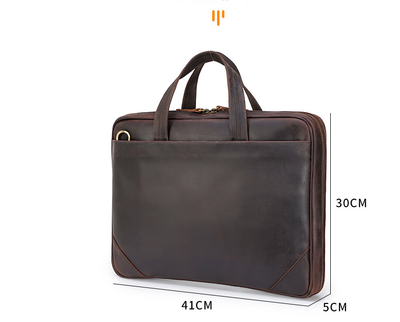 Maletín Portátil de Cuero Genuino Estilo Retro - Bolsa Ejecutiva Vintage - Image 8