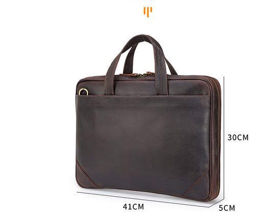 Maletín Portátil de Cuero Genuino Estilo Retro - Bolsa Ejecutiva Vintage - Image 8