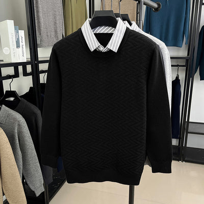 Suéter Casual Bicolor de Manga Larga para Hombre - Image 3