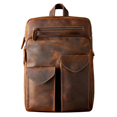 Mochila de Cuero Crazy Horse Artesanal para Hombre - Image 8