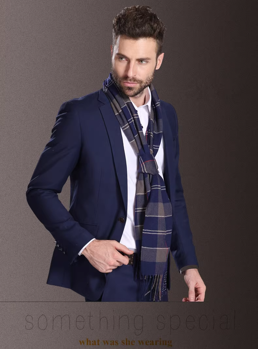 Bufanda Escocesa para Hombre Invierno Cálida Estilo Europa - Image 43