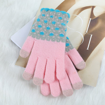 Guantes Tejidos de Invierno con Contraste de Colores y Forro Polar para Mujer - Image 66