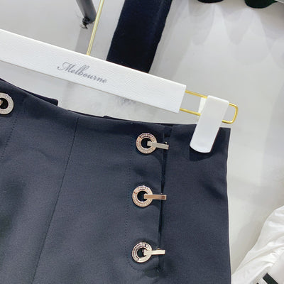 Shorts de Cintura Alta Doble Botonadura - Estilo Elegante y Sofisticado - Image 2