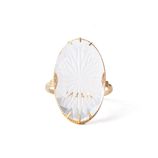Anillo Floral Flotante de Cristal Hielo - Colección Verano Vintage - Image 5