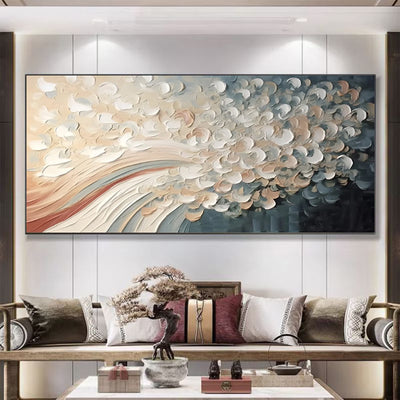 Cuadro Moderno Árbol de Cerezo Blanco - Pintura al Óleo Hecha a Mano con Técnica Palette Knife - Image 5