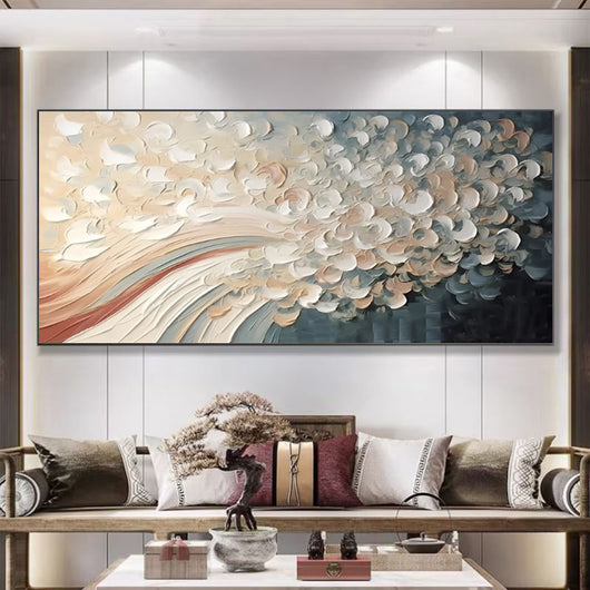 Cuadro Moderno Árbol de Cerezo Blanco - Pintura al Óleo Hecha a Mano con Técnica Palette Knife - Image 5