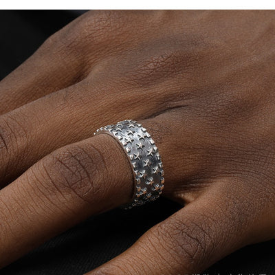 Anillo de Plata Pura con Estrella de Cinco Puntas para Hombre y Mujer - Image 8