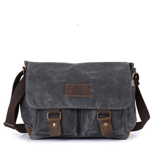 Bolsa Bandolera Vintage de Cuero Crazy Horse Impermeable para Hombre - Image 3
