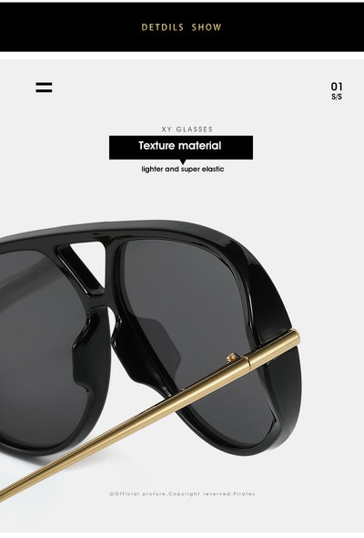 Retro aviator sunglasses with bright black frames, vibrant orange lenses, and sleek gold-colored metal temples. - Image 21