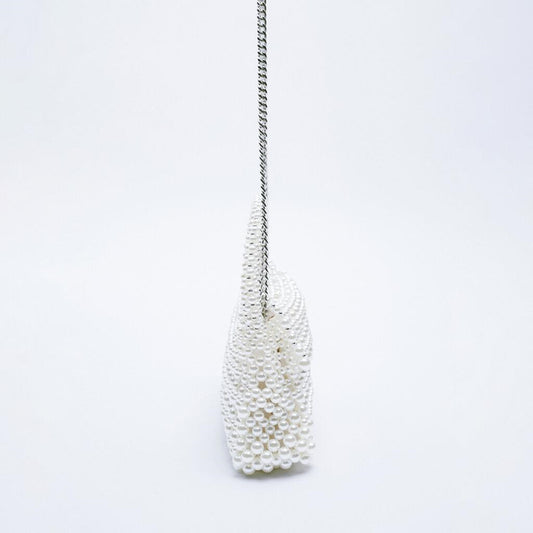 Bolso Tote con Perlas Blancas - Cartera de Hombro y Crossbody - Image 2