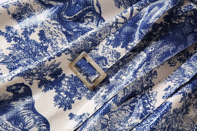 Abrigo Trench Estilo Retro con Estampado Animal y Cintura Ajustable - Image 9