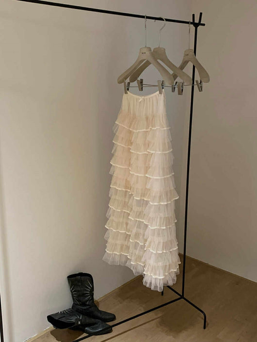 Falda Midi Ajustada de Tul con Bolsa Integrada para Cadera - Image 4