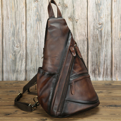 Mochila de Cuero Vintage con Bandolera Diagonal - Estilo Clásico - Image 6
