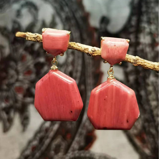 Aretes de Piedras Naturales: Amatista, Ojo de Tigre y Rodonita - Image 2