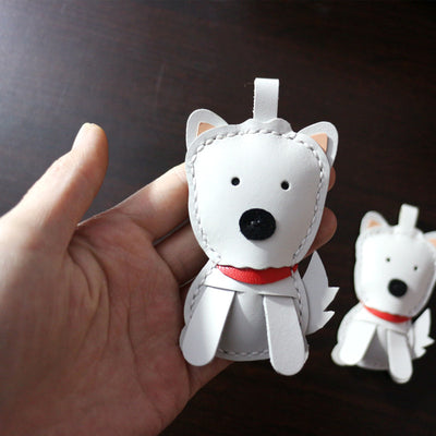 Llavero de Cuero Artesanal con Diseño de Perro Minimalista - Image 4
