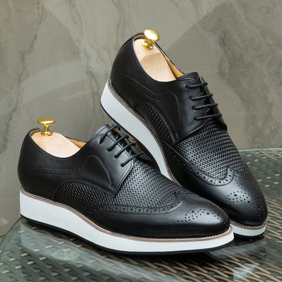 Zapatos Derby Tejidos Punta Fina - Calzado Casual de Cuero para Hombre - Image 8