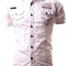 Camisa Casual Monocromática de Manga Corta para Hombre