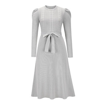 Vestido Base Suéter Largo Cintura Alta Elegante - Image 2