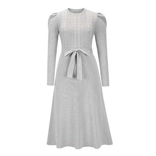 Vestido Base Suéter Largo Cintura Alta Elegante - Image 2