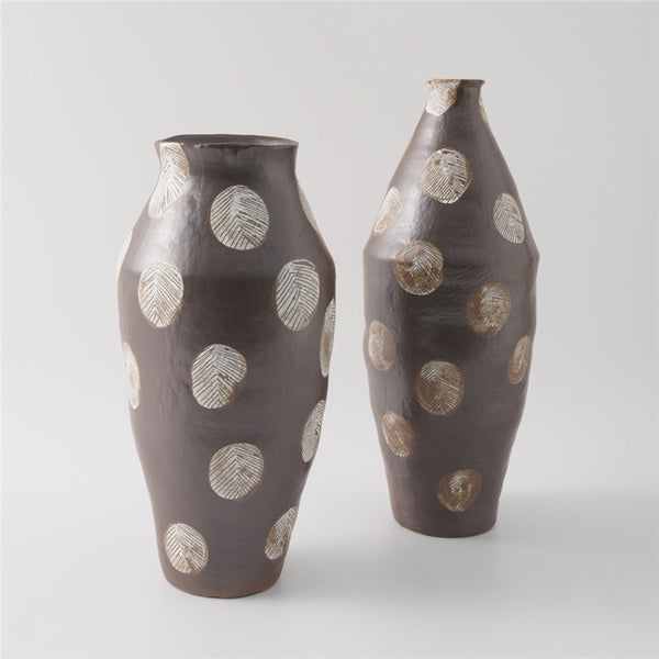 Florero de Cerámica Pintado a Mano Estilo Wabi-sabi Negro