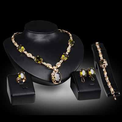 Conjunto de Joyas Piedras Preciosas Brillantes - Collar, Aretes y Pulsera - Image 2